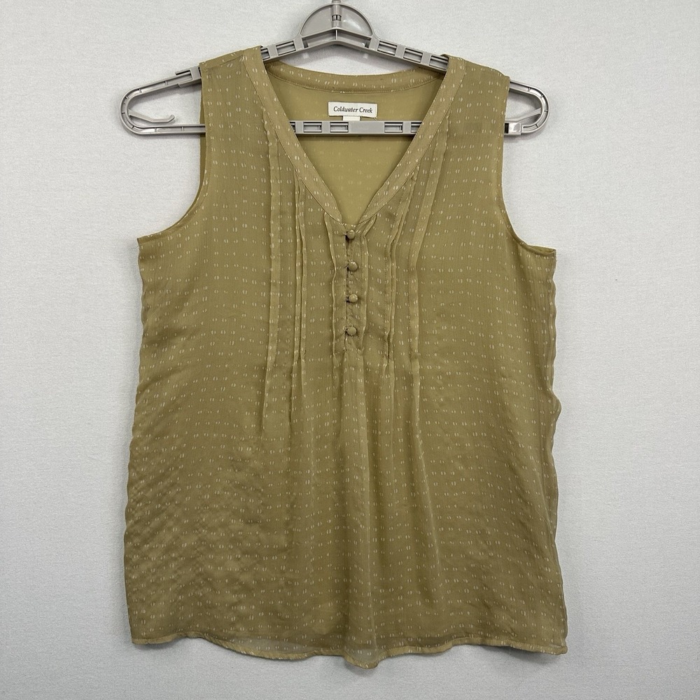 Coldwater Creek Women's Sleeveless Lined Sheer Overlay Tank Size XS